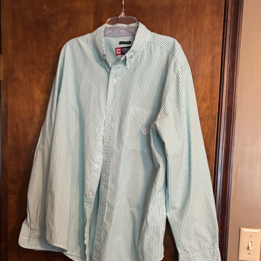 Chaps Men's Mint Green & White Striped Button-Down Shirt